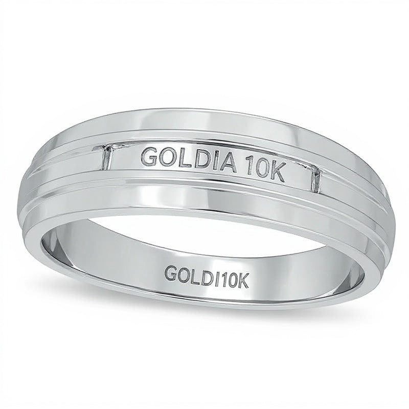 Ehering mit Baguette-Diamanten 0.17 ct. Gesamtgewicht in 10K Weißgold