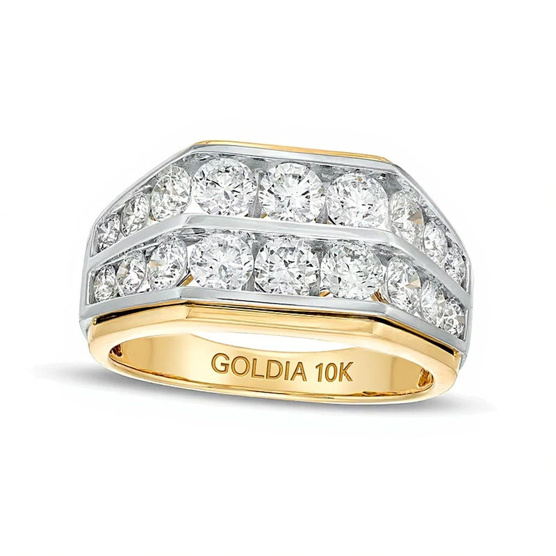 3.0 ct. Gesamtgewicht Diamant-Ring zweireihig aus 10K Gold zweifarbig