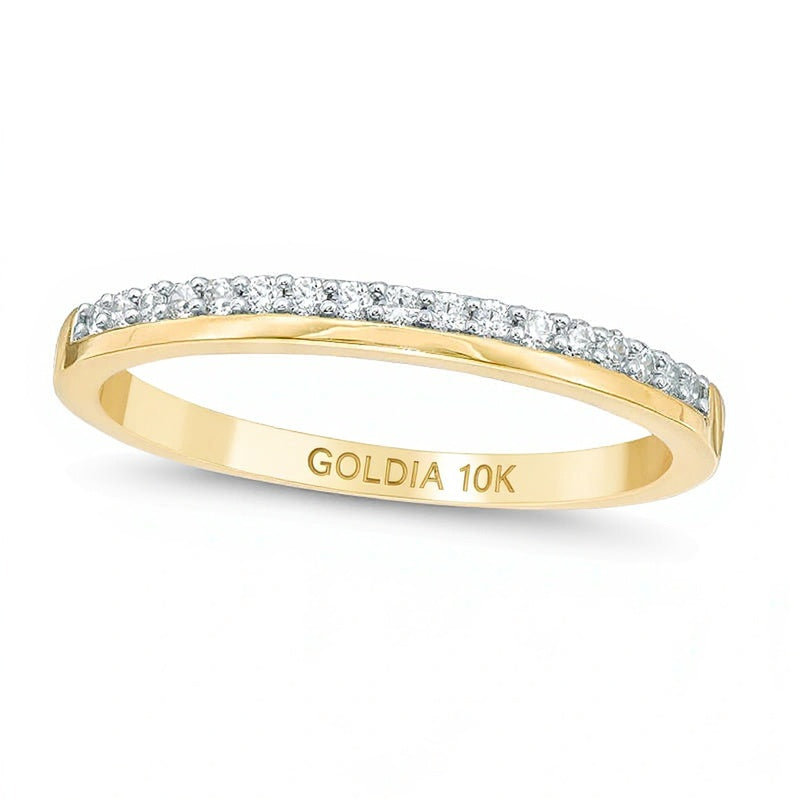 0,13 ct. Gesamtgewicht Diamant-Ehering in 10K Gelbgold