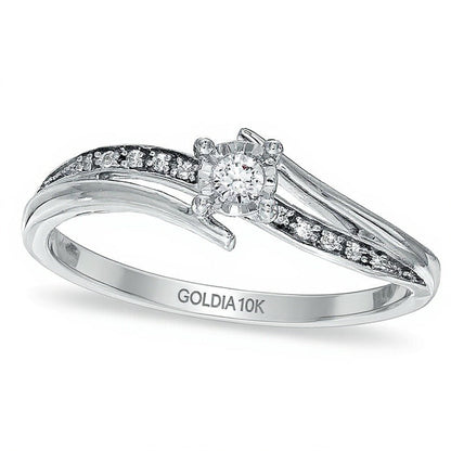 0.07 ct. Gesamtgewicht Diamant Bypass Freundschaftsring in 10K Weißgold