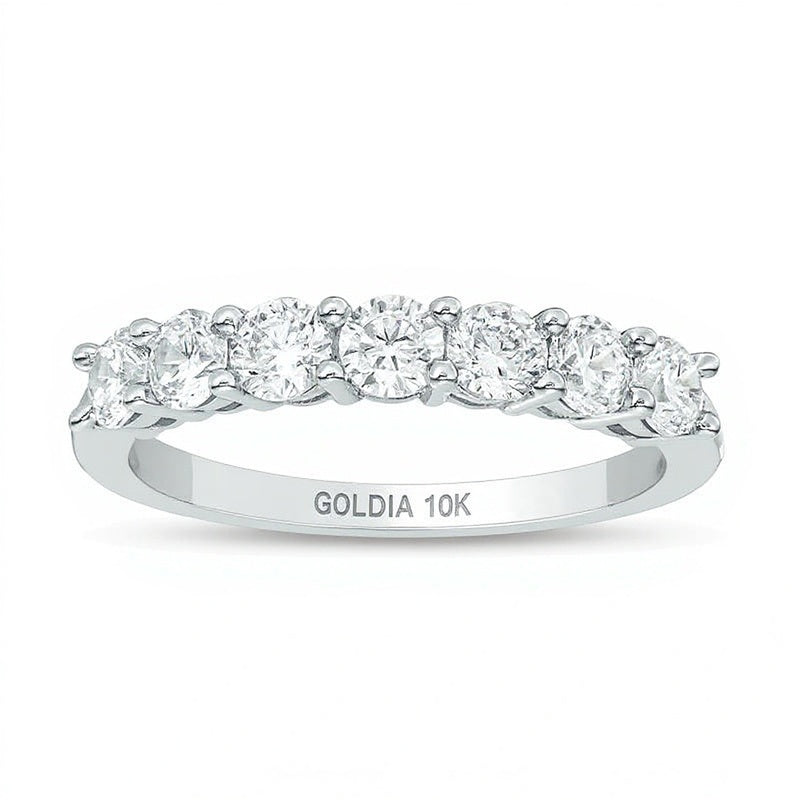 1.0 CT. Gesamtgewicht Diamant Memoire-Ring mit sieben Steinen in 10K Weißgold
