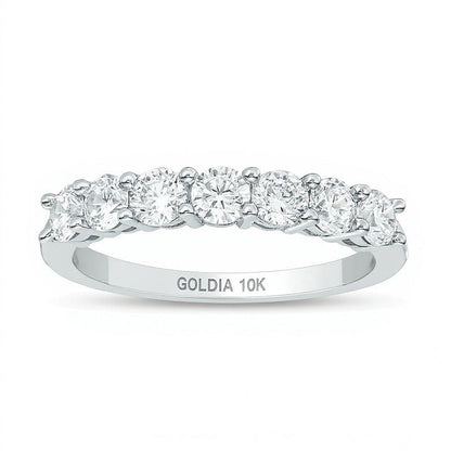 1.0 CT. Gesamtgewicht Diamant Memoire-Ring mit sieben Steinen in 10K Weißgold
