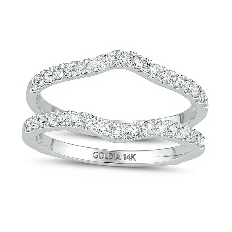 0,5 ct. Gesamtgewicht Diamant-Ring in 14K Weißgold für Damen
