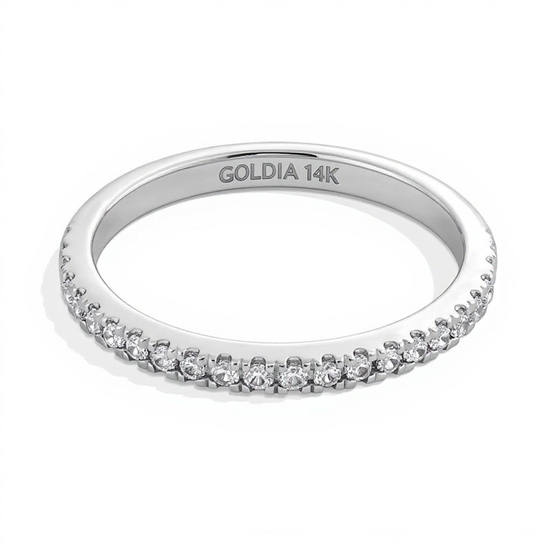 0,17 ct. Gesamtgewicht Labordiamant-Ring in 14K Weißgold (F/SI2)