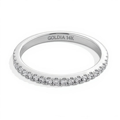 0,17 ct. Gesamtgewicht Labordiamant-Ring in 14K Weißgold (F/SI2)