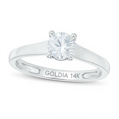 Verlobungsring für Damen mit weißen runden Diamanten in 14K Gold Two-Tone (F/I1, 0,75 ct. Gesamtgewicht)