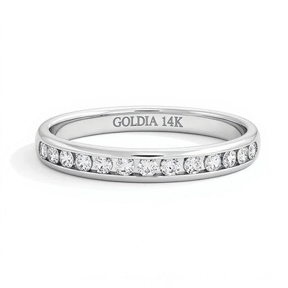 0.25 CT. Gesamtgewicht Diamant-Ring aus 14K Weißgold