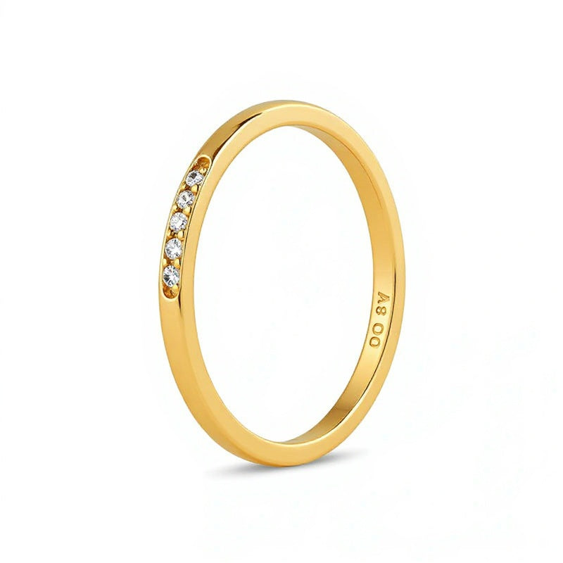 PDPAOLA™ bei Zales 0,1 ct. Gesamtgewicht Labordiamant schmaler Ring in 18K Gelbgold