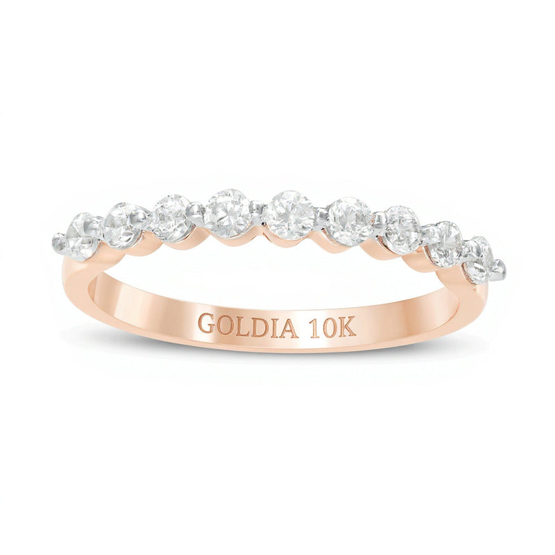 0.38 ct. Gesamtgewicht Diamant Memoire-Ring mit neun Steinen in 10K Roségold
