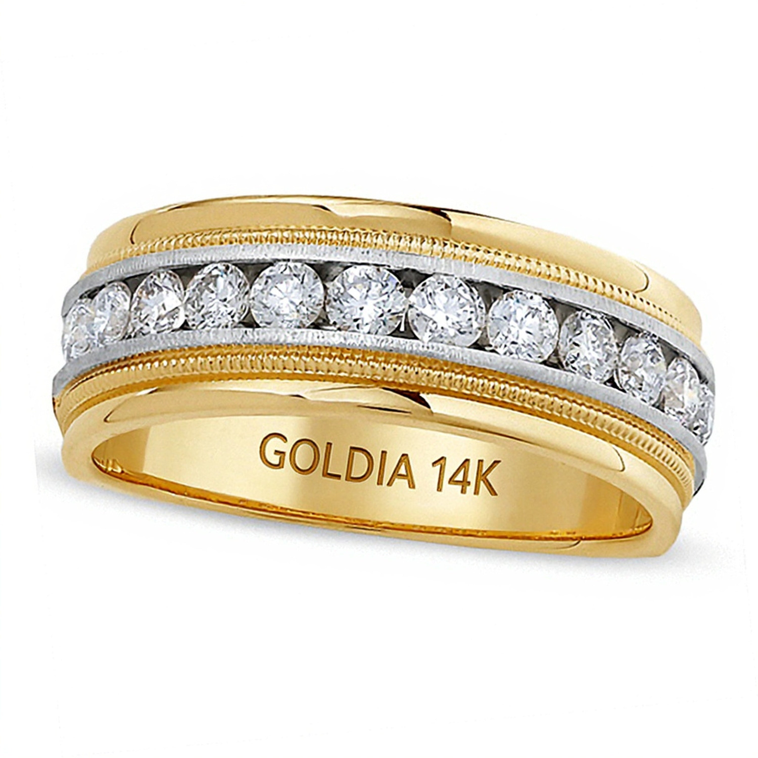 1.0 CT. TW Diamant Ring mit Milgrain in 14K Bicolor-Gold