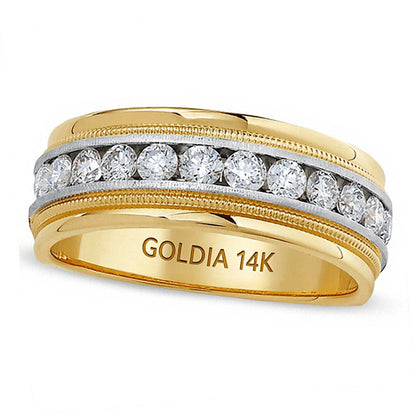 1.0 CT. TW Diamant Ring mit Milgrain in 14K Bicolor-Gold