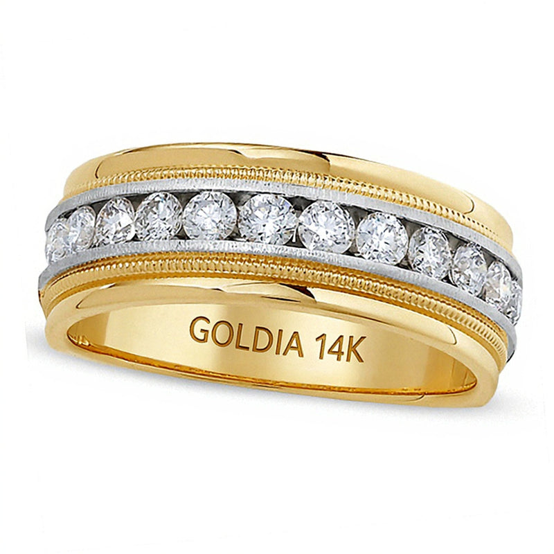 1.0 CT. TW Diamant Ring mit Milgrain in 14K Bicolor-Gold