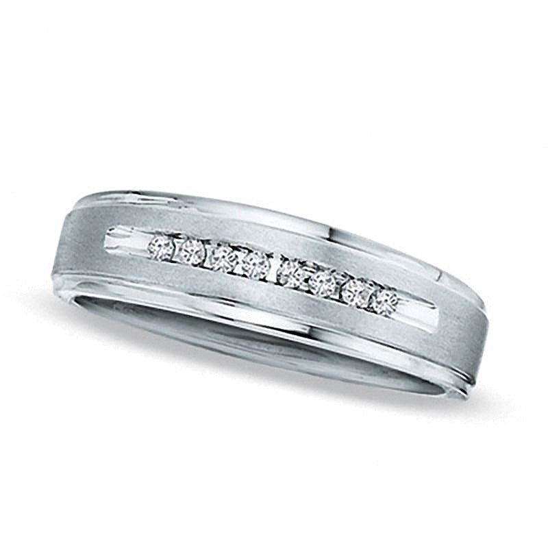 Ehering mit Diamanten 0.1 CT. TW in 10K Weißgold
