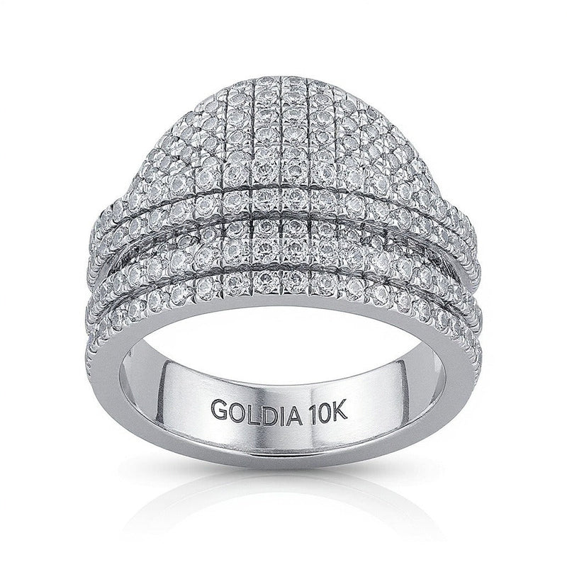3.0 ct. Gesamtgewicht Diamant Orbit Dome Ring in 10K Weißgold