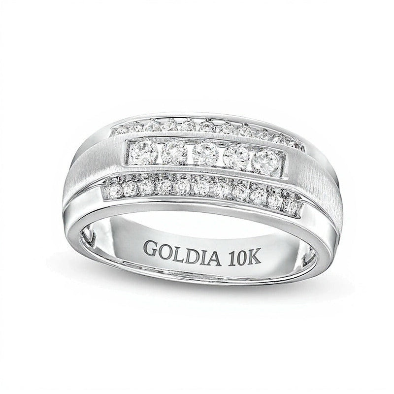 0.5 CT. Gesamtgewicht Diamant Fashion-Ring mit fünf Steinen in 10K Weißgold