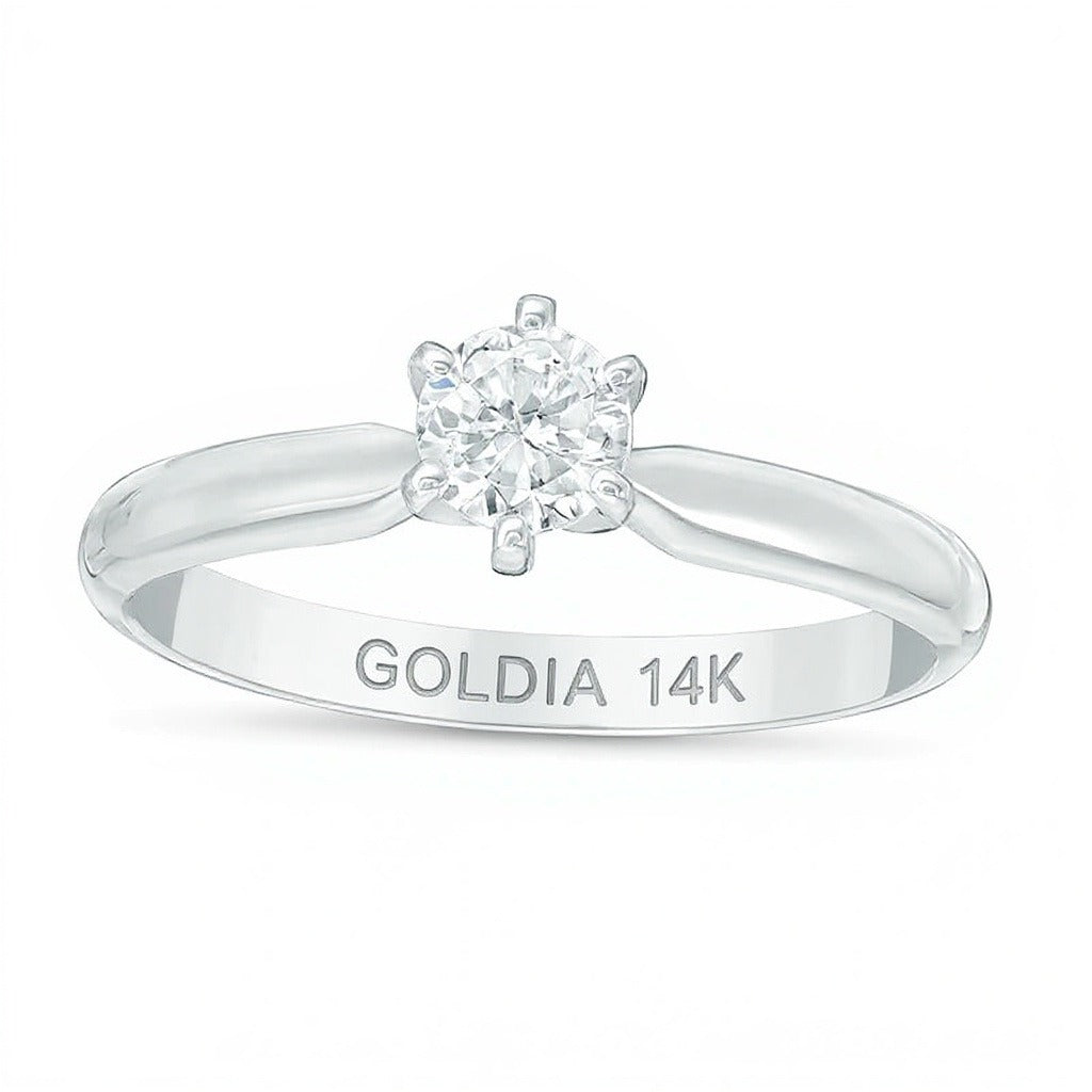 0.33 CT. Diamant-Solitär-Verlobungsring in 14K Weißgold (I/I2)