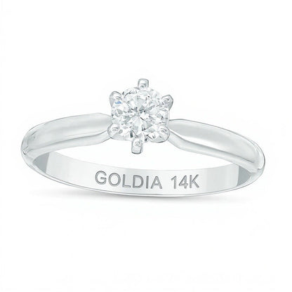 0.33 CT. Diamant-Solitär-Verlobungsring in 14K Weißgold (I/I2)