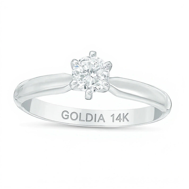 0.33 CT. Diamant-Solitär-Verlobungsring in 14K Weißgold (I/I2)