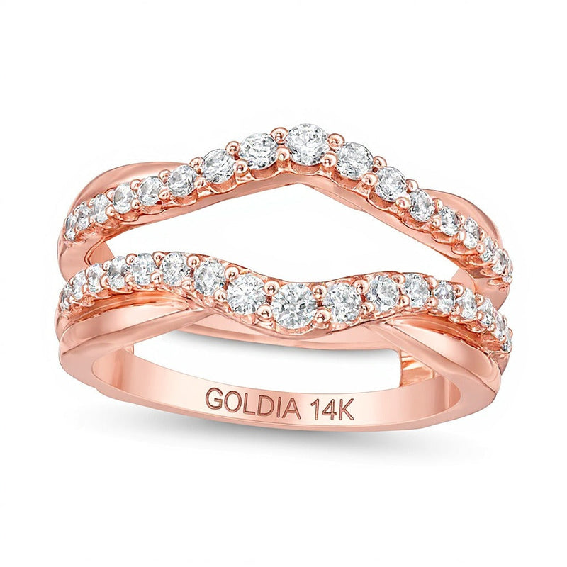 0.63 ct. Gesamtgewicht Diamant Solitär-Enhancer in 14K Roségold