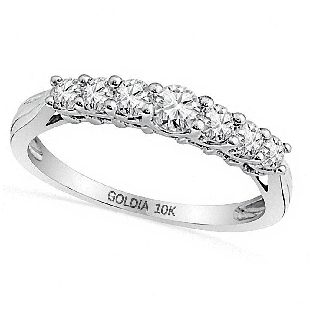 0.5 ct. Gesamtgewicht Diamant-Ehering in 10K Weißgold
