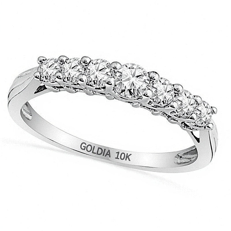0.5 ct. Gesamtgewicht Diamant-Ehering in 10K Weißgold