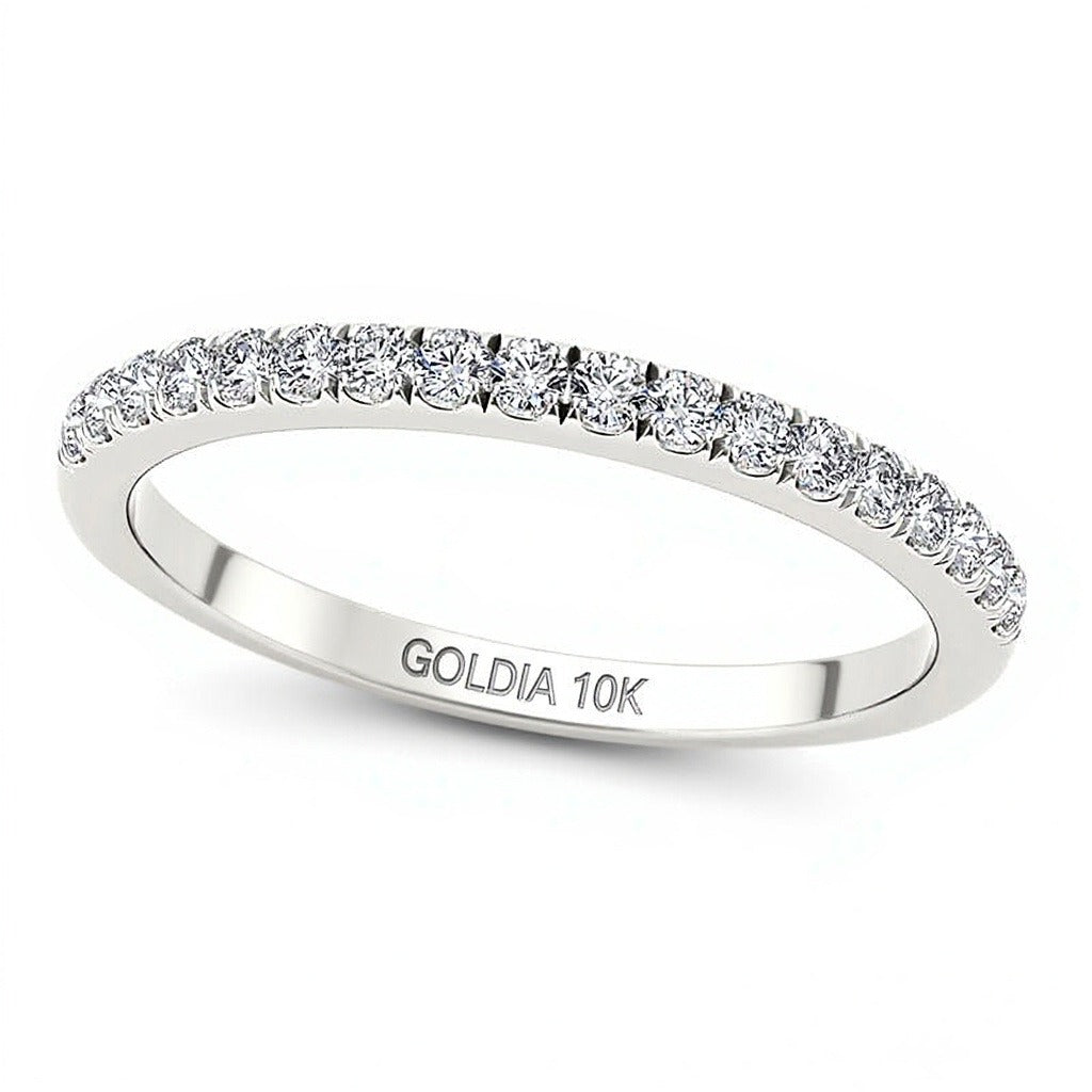 0.33 ct. Gesamtgewicht Diamant Ehering in 10K Weißgold