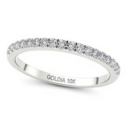 0.33 ct. Gesamtgewicht Diamant Ehering in 10K Weißgold