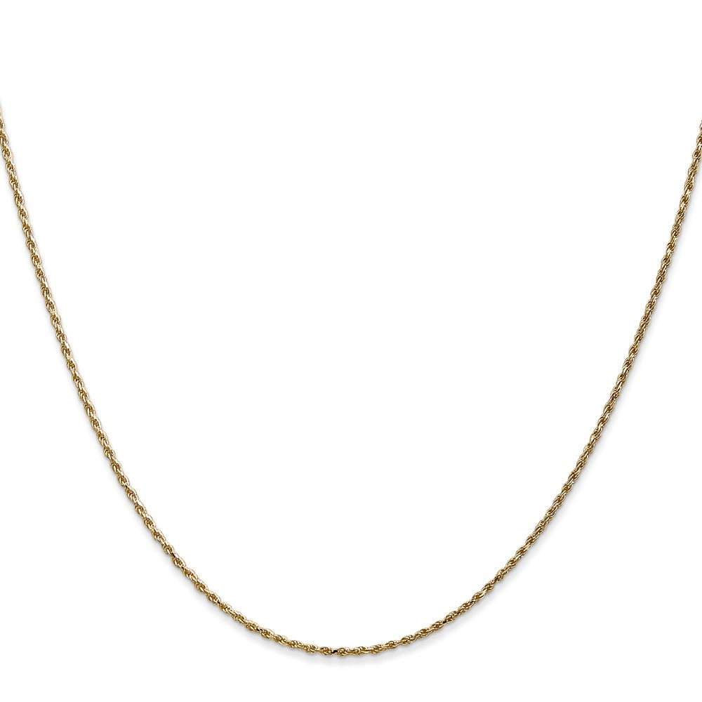 14K Gelbgold 1.15mm Diamantiert Machine Made Kordel mit Karabinerverschluss Halskette