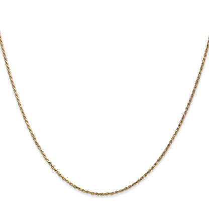 14K Gelbgold 1.15mm Diamantiert Machine Made Kordel mit Karabinerverschluss Halskette