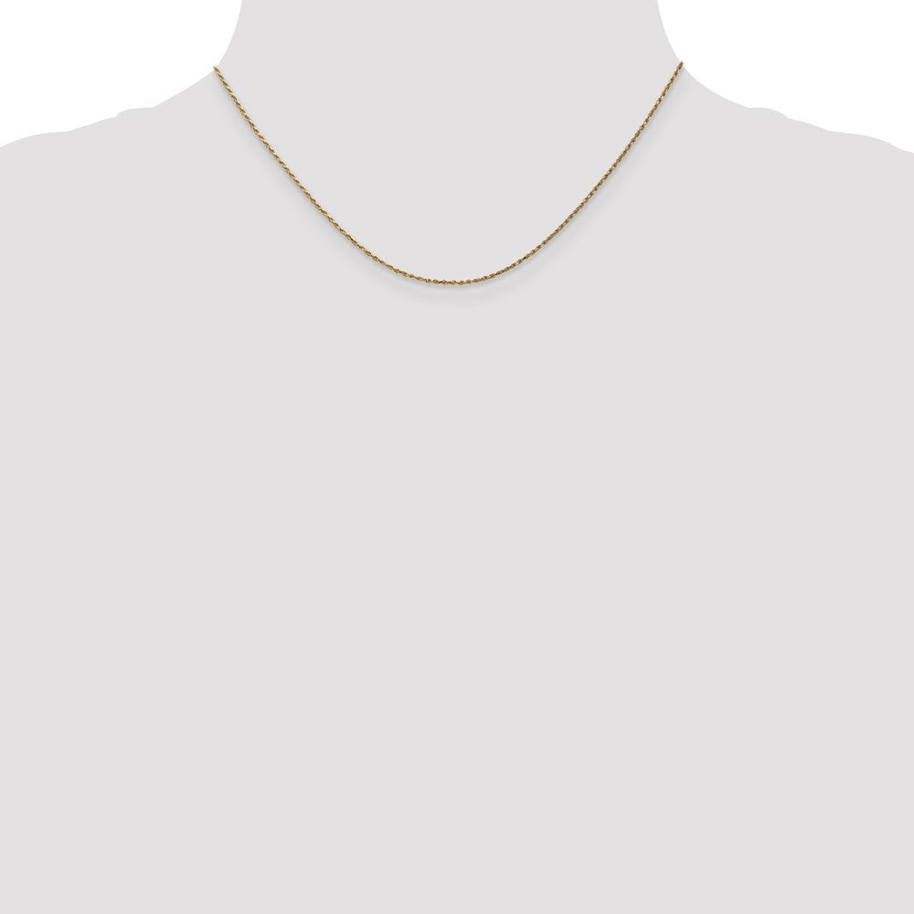 14K Gelbgold 1.15mm Diamantiert Machine Made Kordel mit Karabinerverschluss Halskette