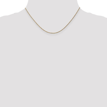 14K Gelbgold 1.15mm Diamantiert Machine Made Kordel mit Karabinerverschluss Halskette