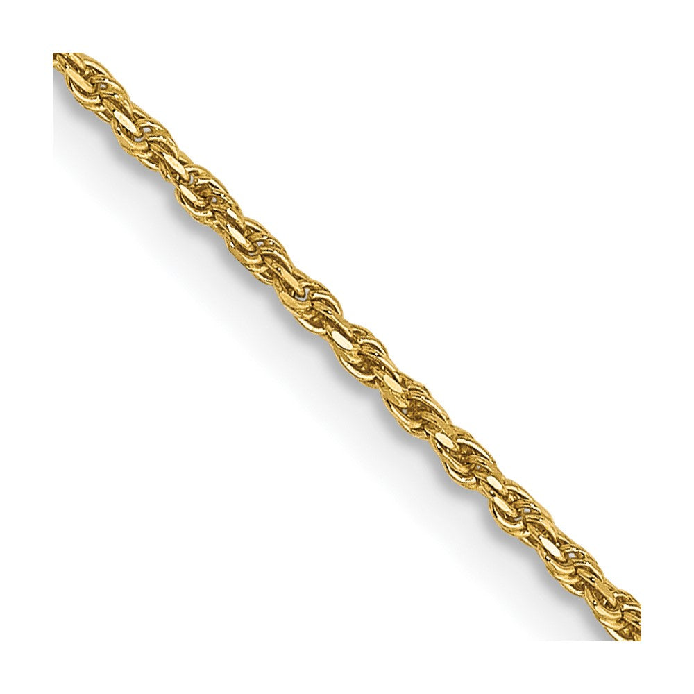 14K Gelbgold 1.15mm Diamantiert Machine Made Kordel mit Karabinerverschluss Kette Kinder Halskette