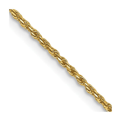 14K Gelbgold 1.15mm Diamantiert Machine Made Kordel mit Karabinerverschluss Kette Kinder Halskette