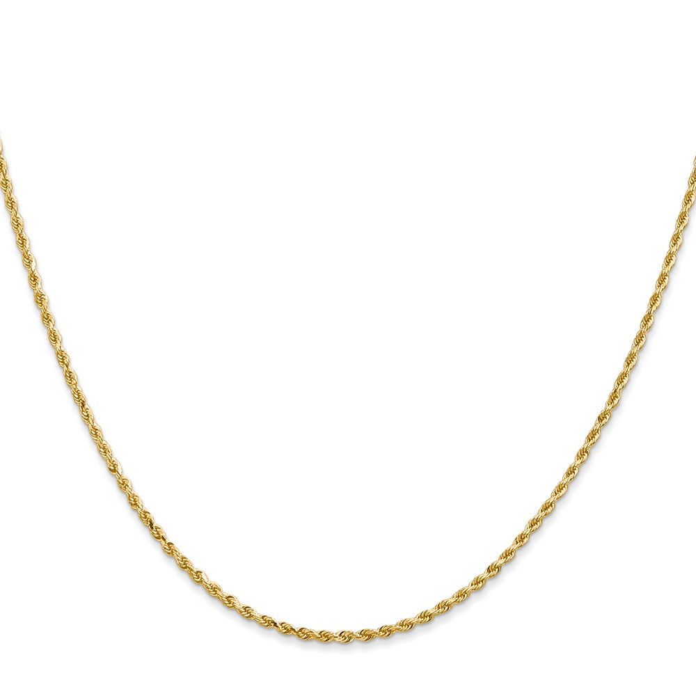 14K Gelbgold 1.5mm Diamantiert Kordel mit Karabinerverschluss Halskette