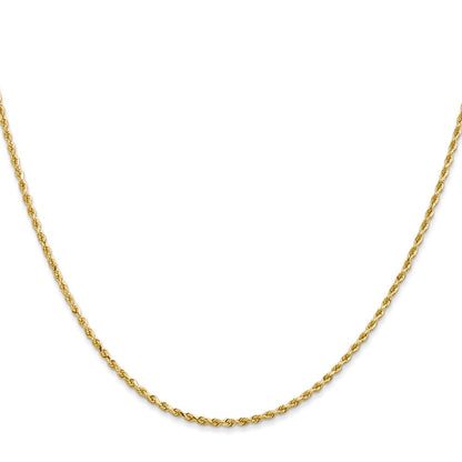14K Gelbgold 1.5mm Diamantiert Kordel mit Karabinerverschluss Halskette