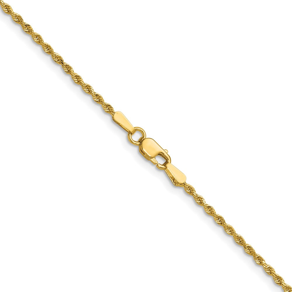 14K Gelbgold 1.5mm Diamantiert Kordel mit Karabinerverschluss Kette Kinder Halskette