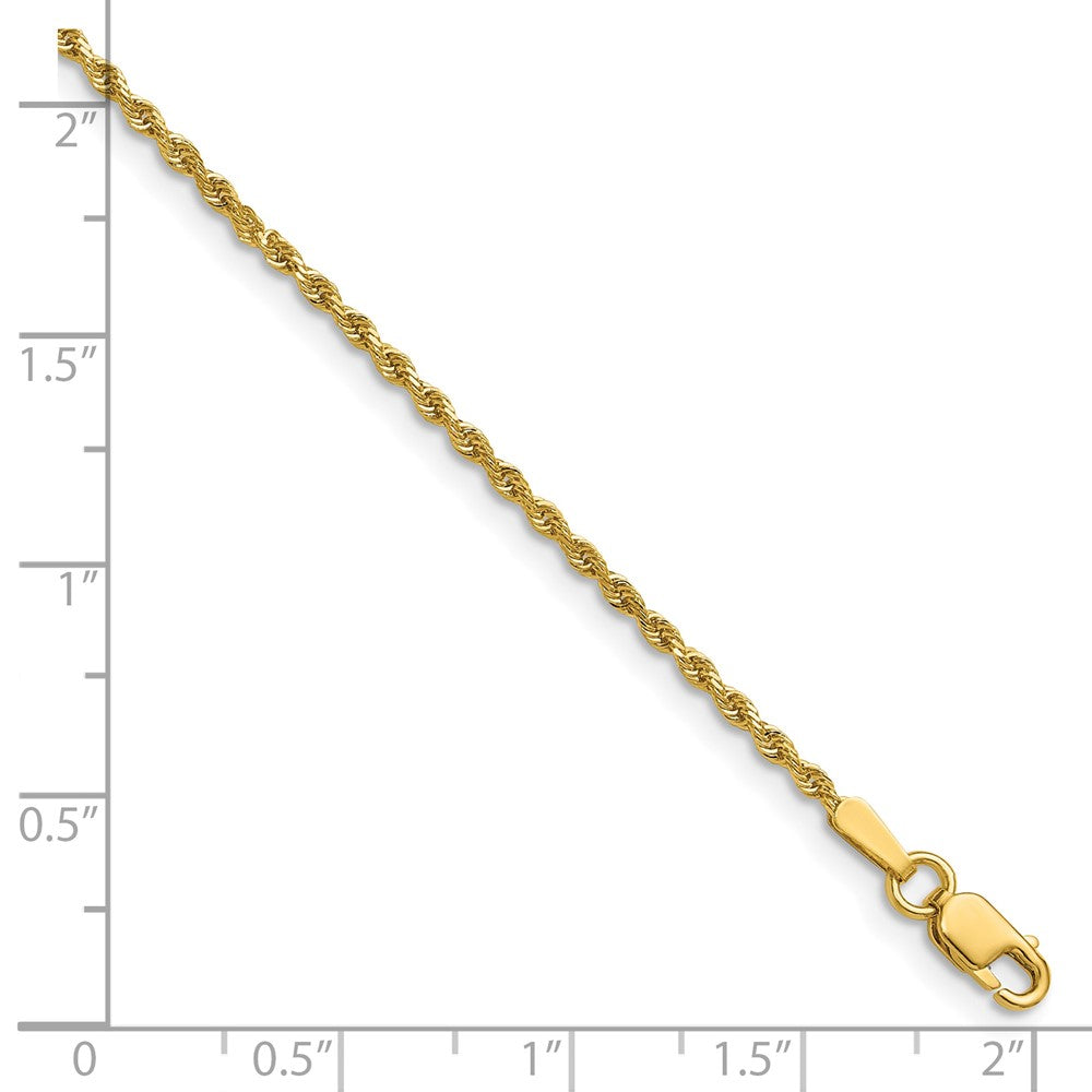 14K Gelbgold 1.5mm Diamantiert Kordel mit Karabinerverschluss Kette Kinder Halskette