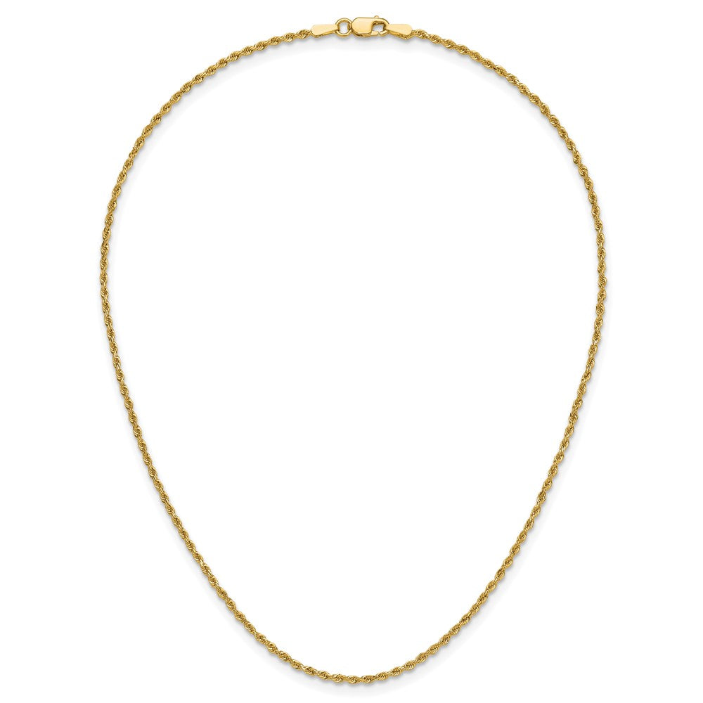 14K Gelbgold 1.5mm Diamantiert Kordel mit Karabinerverschluss Kette Kinder Halskette