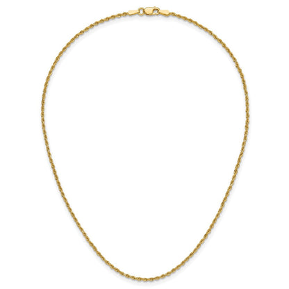 14K Gelbgold 1.5mm Diamantiert Kordel mit Karabinerverschluss Kette Kinder Halskette