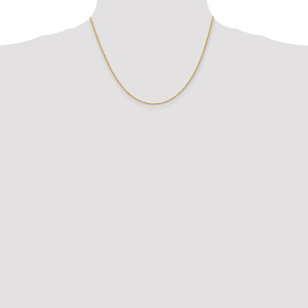 14K Gelbgold 1.5mm Diamantiert Kordel mit Karabinerverschluss Halskette