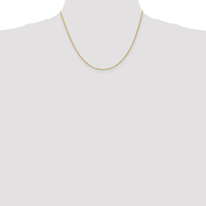 14K Gelbgold 1.5mm Diamantiert Kordel mit Karabinerverschluss Halskette