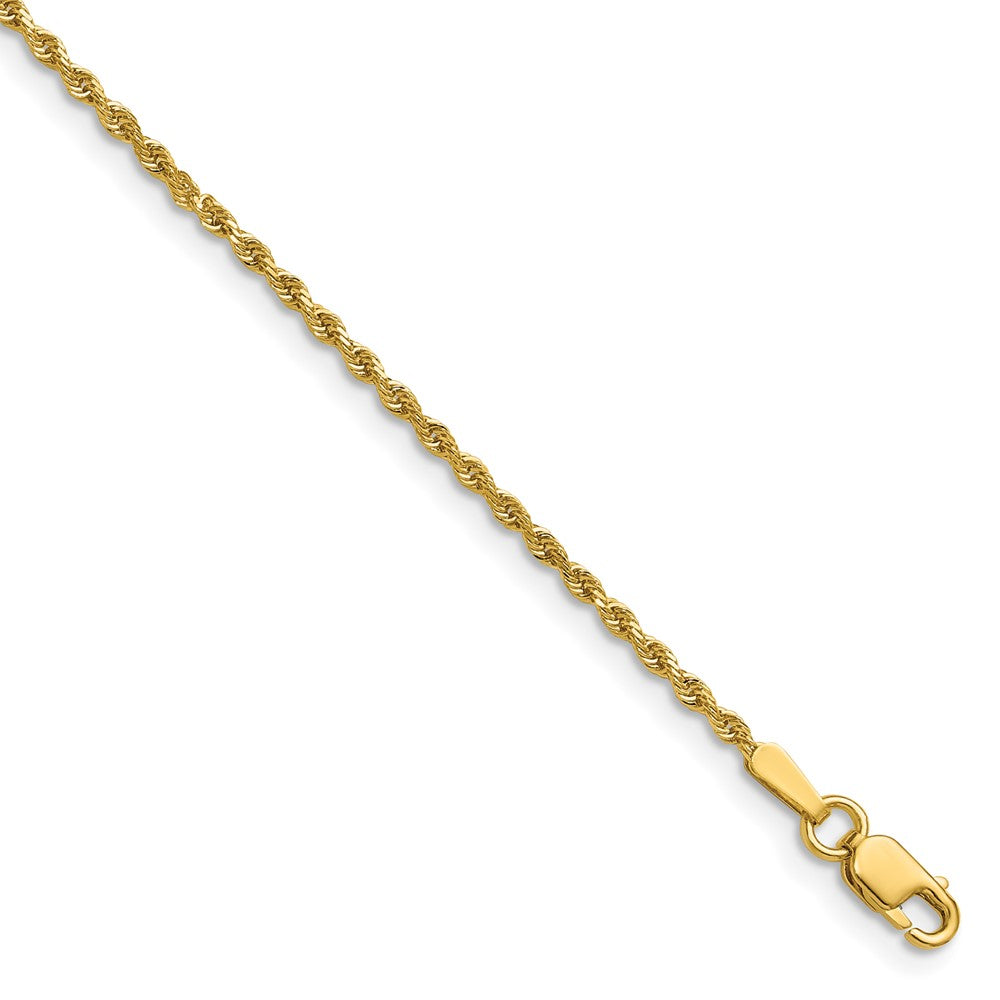 14K Gelbgold 1.5mm Diamantiert Kordel mit Karabinerverschluss Kette Kinder Halskette