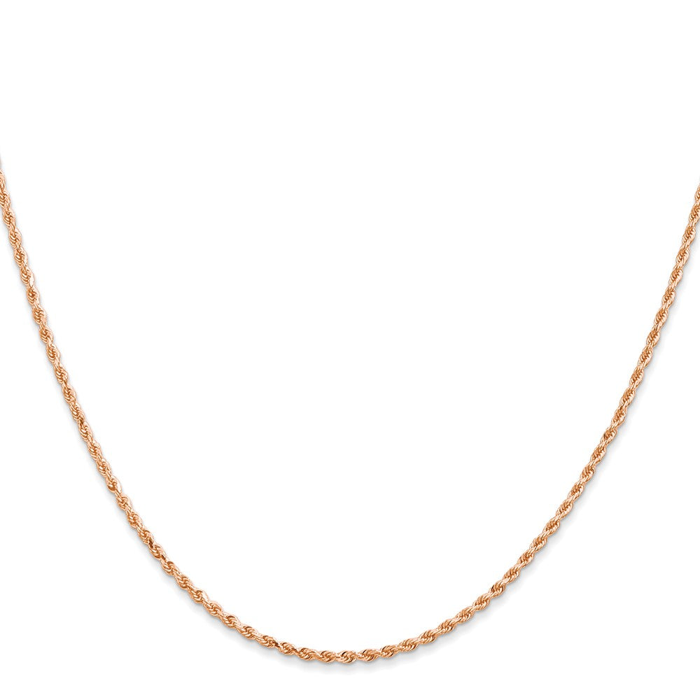 14K Roségold 1.5mm Diamantiert Kordel mit Karabinerverschluss Halskette
