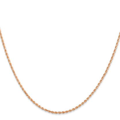 14K Roségold 1.5mm Diamantiert Kordel mit Karabinerverschluss Halskette