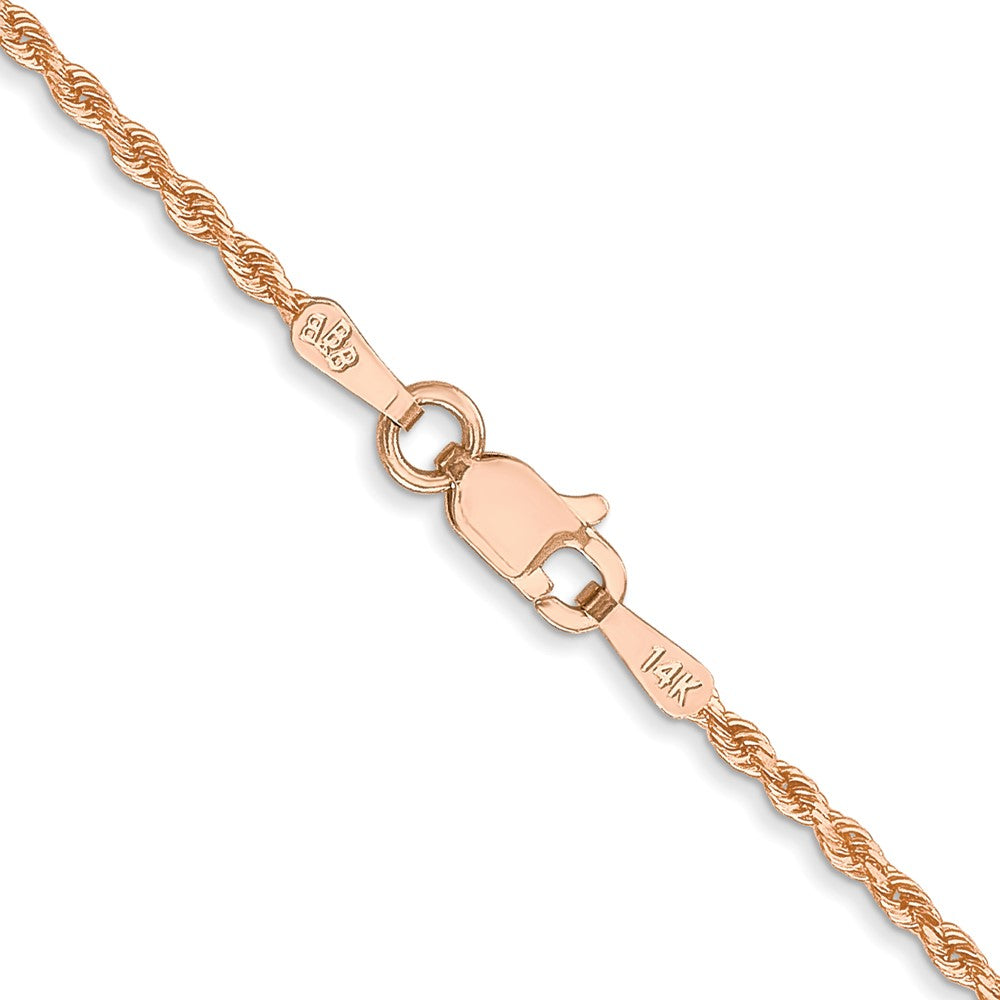14K Roségold 1.5mm Diamantiert Kordel mit Karabinerverschluss Kette Kinder Halskette