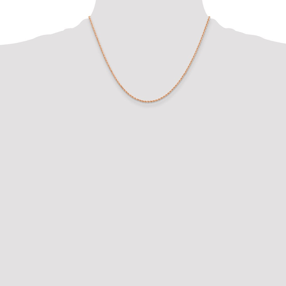 14K Roségold 1.5mm Diamantiert Kordel mit Karabinerverschluss Halskette