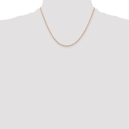 14K Roségold 1.5mm Diamantiert Kordel mit Karabinerverschluss Halskette