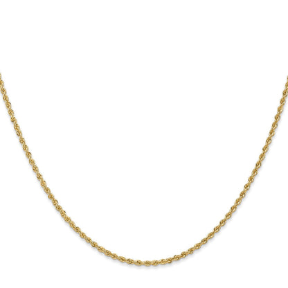 14K Gelbgold 1.5mm Normal Kordel mit Karabinerverschluss Kette Kinder Halskette