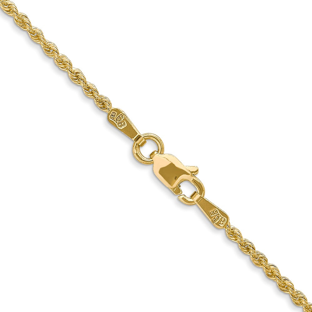 14K Gelbgold 1.5mm Normal Kordel mit Karabinerverschluss Kette Kinder Halskette
