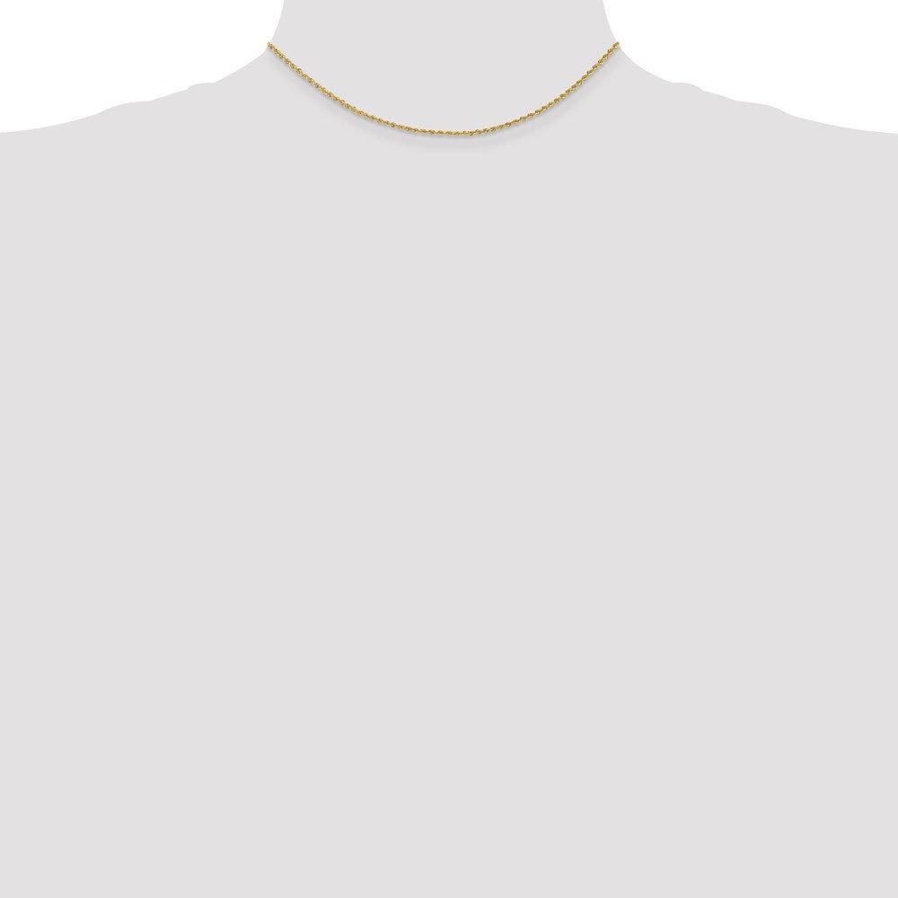 14K Gelbgold 1.5mm Normal Kordel mit Karabinerverschluss Kette Kinder Halskette